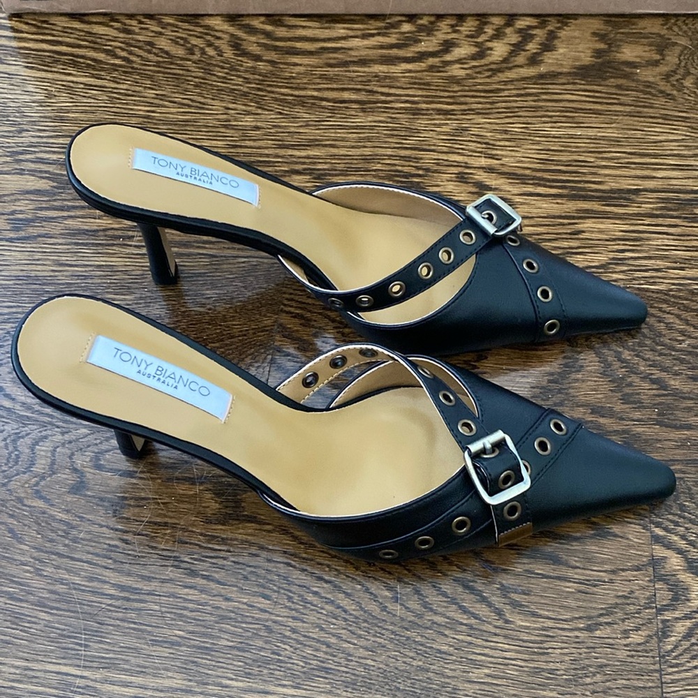 Unworn black Tony Bianco kitten heels. Brand new with original packaging.